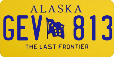 AK license plate GEV813