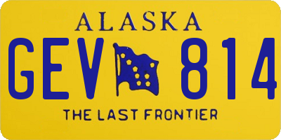 AK license plate GEV814