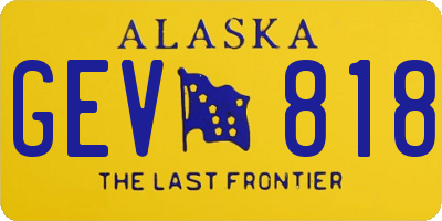 AK license plate GEV818