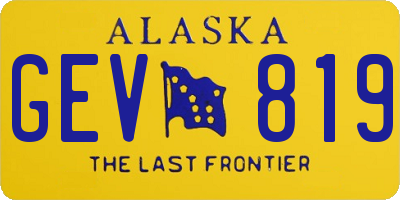 AK license plate GEV819
