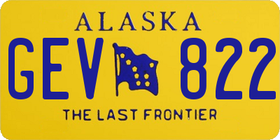 AK license plate GEV822
