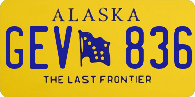 AK license plate GEV836