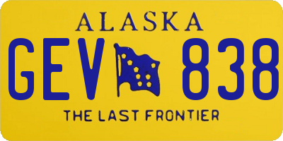 AK license plate GEV838
