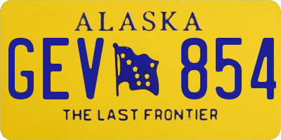 AK license plate GEV854