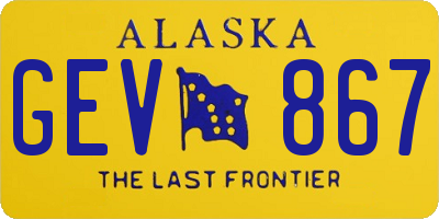 AK license plate GEV867