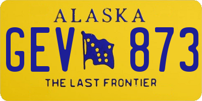 AK license plate GEV873