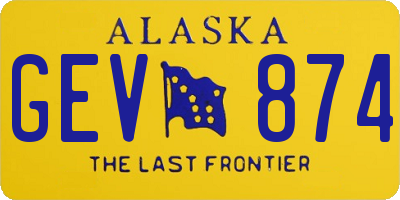 AK license plate GEV874