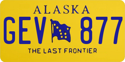 AK license plate GEV877