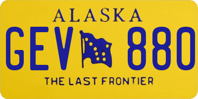AK license plate GEV880