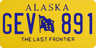 AK license plate GEV891