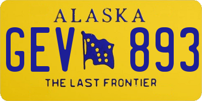 AK license plate GEV893