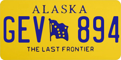 AK license plate GEV894