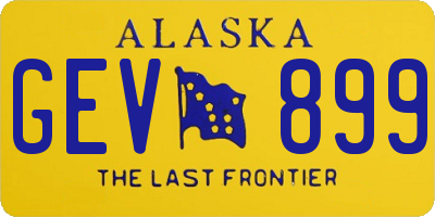 AK license plate GEV899
