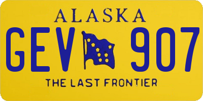 AK license plate GEV907