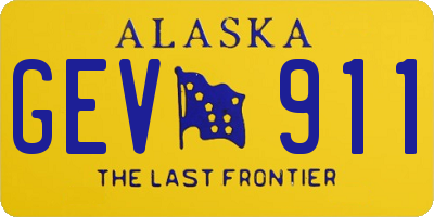 AK license plate GEV911