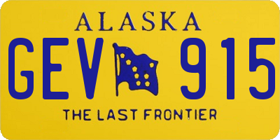 AK license plate GEV915