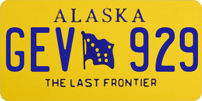 AK license plate GEV929