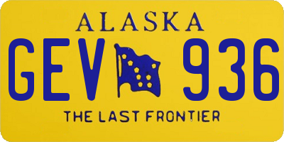 AK license plate GEV936