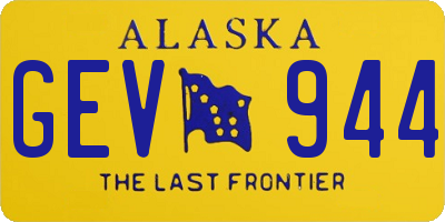 AK license plate GEV944