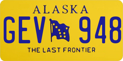 AK license plate GEV948