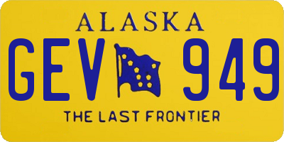 AK license plate GEV949