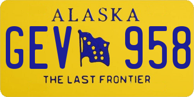 AK license plate GEV958