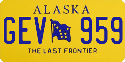 AK license plate GEV959