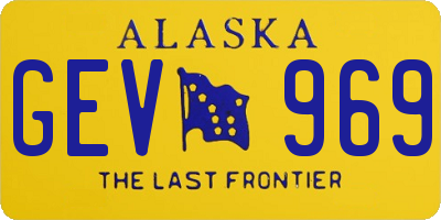 AK license plate GEV969
