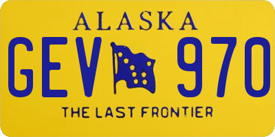 AK license plate GEV970