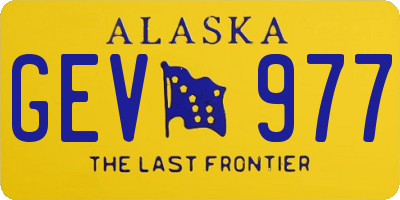AK license plate GEV977