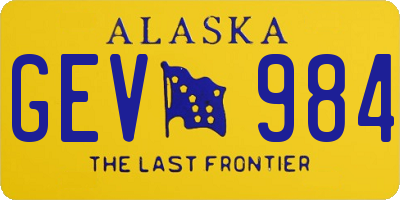 AK license plate GEV984
