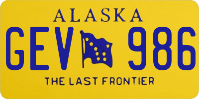 AK license plate GEV986