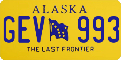 AK license plate GEV993