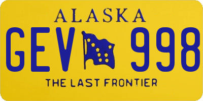 AK license plate GEV998