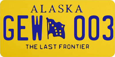 AK license plate GEW003