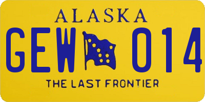 AK license plate GEW014