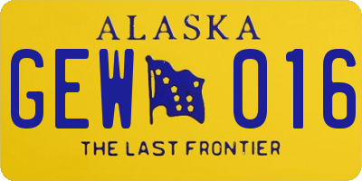 AK license plate GEW016