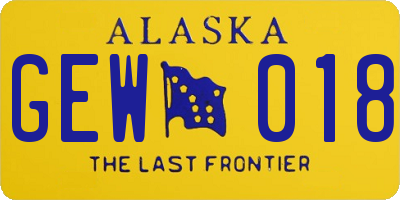 AK license plate GEW018