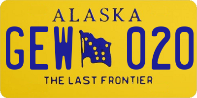 AK license plate GEW020