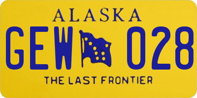 AK license plate GEW028