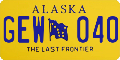 AK license plate GEW040