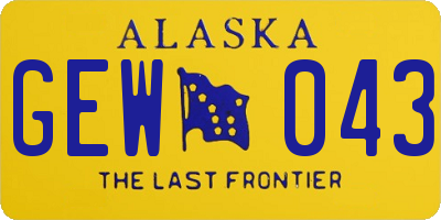 AK license plate GEW043