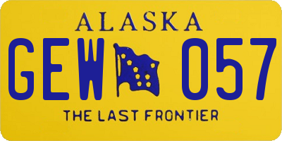 AK license plate GEW057