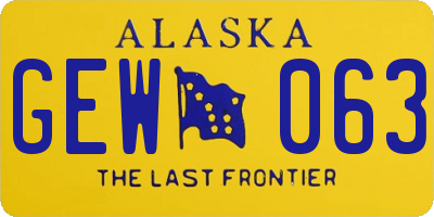 AK license plate GEW063