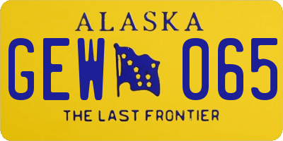AK license plate GEW065