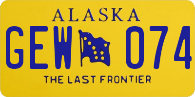 AK license plate GEW074