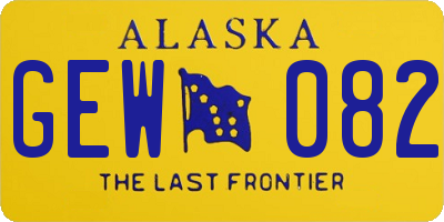 AK license plate GEW082