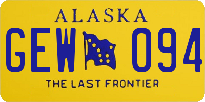 AK license plate GEW094