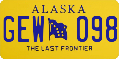 AK license plate GEW098
