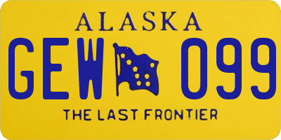 AK license plate GEW099